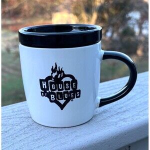 House of Blues Coffee Mug The House That Music Built w/ Ceramic Lid Cup 1992